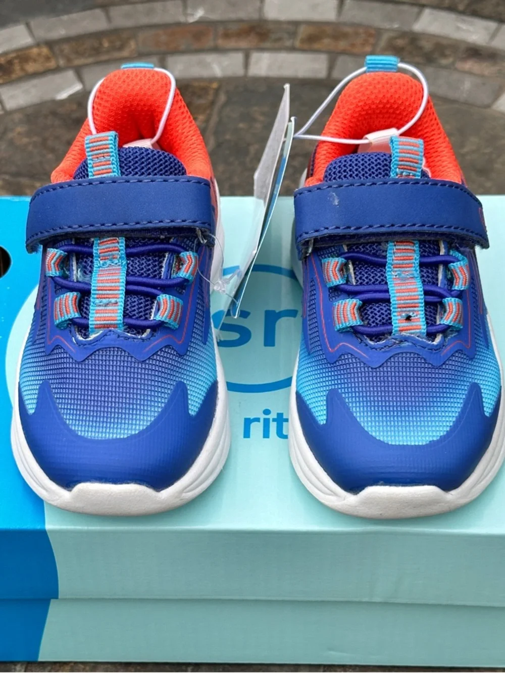 Stride Rite Little Kids Light Up Sneakers (Blue / Orange) - Toddler Youth 5K NEW
